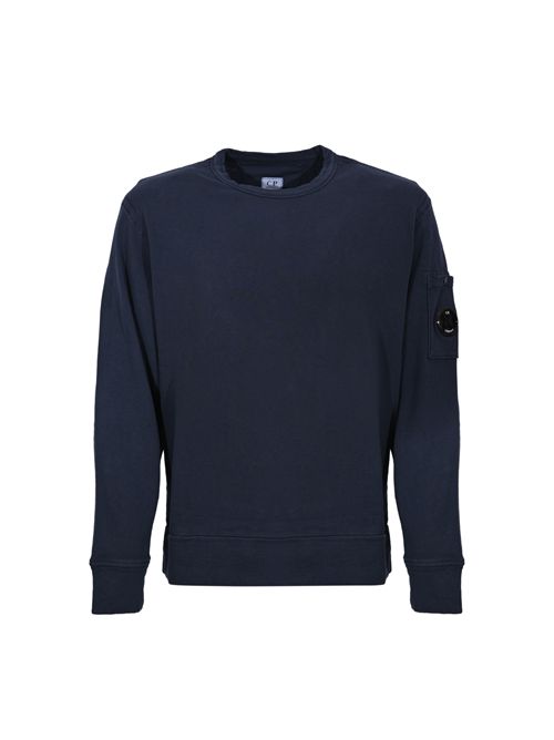 Felpa girocollo in cotone mafilè Midnight Navy C.P. COMPANY | 20CMSS207A 110337O889